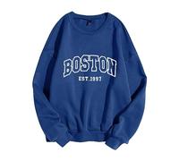 Generisch 2025 Women's Pullover Without Hat, Sweater Shirt, Sporty Casual Top, Letter Print, Multicoloured White Jumper Men, blue, S