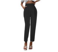 Generisch 2025 Women's Satin Trousers with High Waist and Loose Fit and Silk Pockets Outdoor Trousers Women's Winter, black, M