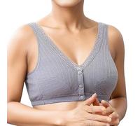 Generisch 2025 Women's Sports Push-Up Bras for Women Wireless Beauty Back High Support Front Closure Charm Bras Front Snaps Women's Bustier Padded, gray, 18