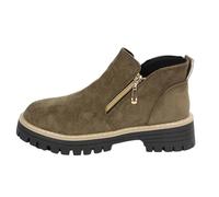 Generisch 2026 Ankle Boots with Thick Sole Side Zip Soft for Versatile Fashion Comfort in Everyday Life, Army Green, 7 UK