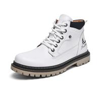 Generisch 2026 Ankle Boots Women's Men's Shoe Trend Work Boots Autumn British Style High Top Shoes Men's Ankle Boots, White, 12 UK