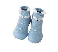Generisch 2026 Baby Boys Girls Animal Cartoon Socks Shoes Toddler Fleece WarmThe Floor Socks Non-Slip Prewalker Shoes, blue, 8 UK Child