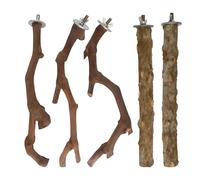 Generisch 2026 Bird Stand, Natural Wood, Parrot Stand, Grape Grinding Fork, Chewing Stick, Exercise Branches for Bird Training (Khaki, 20 x 6 cm)