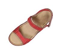 Generisch 2026 Breathable Wedge Heel Beach Sandals for Women Casual Shoes with Non-Slip Sole for Outdoor Activities Summer Walks by the Sea, red, 9 UK