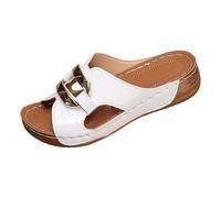 Generisch 2026 Casual Slip-On Sandals for Breathable Wedge Heel Comfortable Running Shoes for Everyday Spring Summer Autumn, White, 6 UK