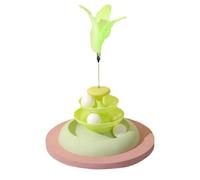 Generisch 2026 Cat Toy Cat Toy Roller Cat Track for House Cats Funny with Game with Feather, 3-Layer Cat Turntable for Pets (Green, One Size)