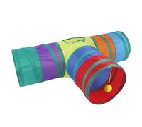 Generisch 2026 Cat Toy Tunnel for Rabbits, Foldable, 3-Way Tunnel, Hiding Place for Bunnies, Activity Tunnel, Small Animals, Dwarf Rabbits, Bunnies, Pigs, Kittens (Blue, 30 x 30 cm)