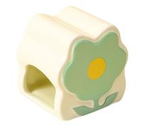 Generisch 2026 Ceramic Hamster Nest Hideaway with Heat Dissipation, Easy to Clean, Cartoon Cake-Shaped, Cooling Store for Hamsters, Flower Mice, Indoor (Green, One Size)