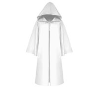 Generisch 2026 Child Boys Girls Lace Up Cape Costume Halloween Party Robe Children's Holiday Coat (White, 4-5 Years)