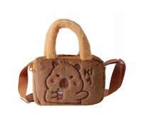 Generisch 2026 Children's Cute Plush Shoulder Bag with Soft Shoulder Strap, Cartoon Design with Capybara Motif, Adjustable Strap as Hand or Shoulder Bag for Girls and Boys, A5 Brown, Einheitsgröße
