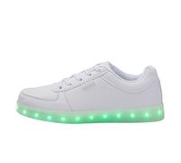 Generisch 2026 Colourful LED Light Shoes Korean Version Pair USB Charging Sports Board Shoes Low Top Gold Silver Sports Shoes, White, 9 UK