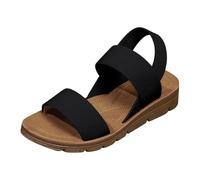 Generisch 2026 Comfortable Women's Sandals for Summer Adventures Leisure - Open Toe Design with Elastic Straps Easy Slip On Ideal for Holidays City Strolls Dates, black, 8 UK