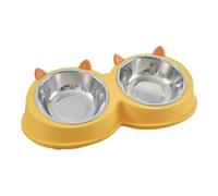 Generisch 2026 Cute Playful Feeding Bowl, Stainless Steel Cat Ear Shape, Double Bowl, Feeding Bowl for Cats Dogs, In, for Dogs, Water Bowl, Neck, (C, 30.00)