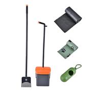 Generisch 2026 Dog Poop Scooper, Rotating Rubbish Rake, Equipped with 35 Dog Waste Bags, Adjustable Long, No Bending Needed to Clean, Dog Poop Scoop (Orange, 25 x 16 x 30 cm)