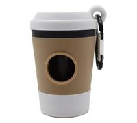 Generisch 2026 Dog Waste Bag Holder, Coffee Cup, Dog Waste Bag Dispenser, Dog Trash Can Organiser with Carabiner Hook, Pet Bin for Cats, Outdoor Walks, Travel (White, One Size)