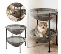 Generisch 2026 Double Cat Bed - Grey Breathable - Accommodates Two Cats - Easy to Set Up - An Ideal Cat Bed for Indoor Outdoor Use (Grey, 40cm)
