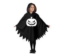 Generisch 2026 Elegant Cape for Stage Performances Parties Cosplay Events - One Piece Cape Dress with Pumpkin Pattern Ideal for Festivals Role Play (Black, 4-6)