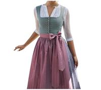 Generisch 2026 Elegant Cosplay Dress with Apron for Halloween Party Historical Medieval Reenactment (F-Army Green, XXXXL)
