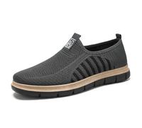 Generisch 2026 Father's Day Gift Men's Casual Shoes Soft Sole Comfortable Flying Weave Shoes One-Foot Stirrup Dad Shoes Breathable Non Smelly Feet Mesh Shoes Hundred Men's Shoes, gray, 8 UK