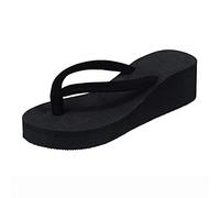 Generisch 2026 Flip Flops Platform Slippers Bohemian Women's Beach Sandals Wedges Shoes, black, 5 UK