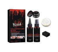 Generisch 2026 Halloween Blood Makeup Kit 5 Pieces Including Blood Spray, Scar Wax, Cleaning Soap and Sponge for Costume Party (50ml)