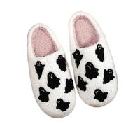Generisch 2026 Halloween Cute Cartoon Warm Winter Slippers for Couples Women Slippers with Ghost Motif, White, 12 UK
