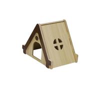 Generisch 2026 Hamster Habitat Funny Pet Accessories Wooden - Hamster Hut Cage Accessories - For Landscape Games Play Sleep Rest Gerbil Hedgehog Sugar Glider Small Animals (Khaki, 19.7 x 14 x 16 cm)
