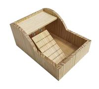 Generisch 2026 Hamster Sand Bath Bath Sand Wooden with Ladder Hamster Sand Hamster Accessories for Small Animals Guinea Pigs Rats Gerbils Squirrel (Khaki, 30 x 21 x 13 cm)