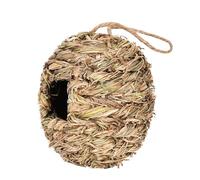 Generisch 2026 Handwoven Natural Material Hanging Garden Shed Suitable for Winter Fences as a Sleeping Place Nesting Place for Small Wild Birds (Beige4, 11x13cm)