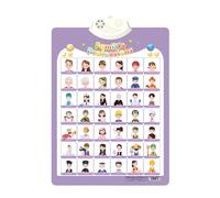 Generisch 2026 Interactive Wall Mural for Kids: Learning Poster for English Spanish with Songs, Letters, Numbers, Animal Vocabulary Piano Accompaniment. Suitable for Children (B, 41.5x58cm)