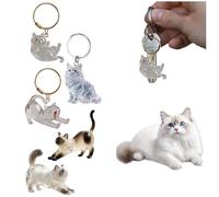 Generisch 2026 Key Ring with Cat Hair Storage Bottle, Transparent Storage Box, 6 Pieces Cat Hair Collector, Creative Animal Pendant as a Gift for Pet Lovers to Collect