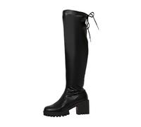 Generisch 2026 Knee High Heeled Boots Comfortable Versatile Over the Knee Boots for Fashion Everyday Wear, black, 6 UK
