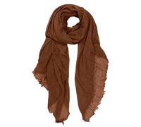 Generisch 2026 Ladies Soft Style Solid Color Fringe Long Edge Scarf, brown, One Size
