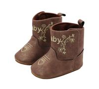 Generisch 2026 Leather Western Boots Cowboy Bootie Soft Sole Non-Slip Crib Shoes for Baby Toddler Girls Boys Newborn, coffee, 5 UK Child