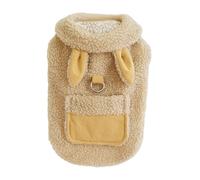 Generisch 2026 Lined Puppy Winter Coat, Sleeveless, with Cute Ear Pockets, Windproof, Warm for Chihuahuas, Belt Loop, Cat (Light Yellow, S)