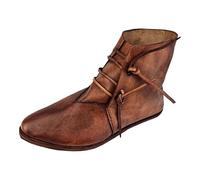 Generisch 2026 Medieval Men's Ankle Boots Slip On Low Heel Comfortable Everyday Shoes in Design Robust Casual Boots for Adventure Elegant Ankle Shoes, brown, 6 UK