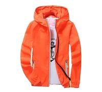 Generisch 2026 Men's Casual Pure Colour Plus Size Hoodie Zip Outdoor Sports Coat Men's Inner Fur, orange, 4XL
