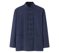 Generisch 2026 Men's Long Sleeve Shirt, Holiday Fashion Shirt, Cotton and Linen Shirt for Men, Melon, navy, M