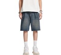Generisch 2026 Men's Shorts Baggy Shorts Jeans Boys Baggy Jeans Boys Jorts Baggy Fit Jeans Shorts Street Dance Shorts Skateboard Shorts Camouflage Trousers Children, darkblue, XXL