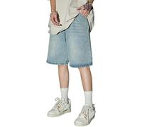 Generisch 2026 Men's Shorts Baggy Shorts Jeans Boys Baggy Jeans Boys Jorts Baggy Fit Jeans Shorts Street Dance Shorts Skateboard Shorts Camouflage Trousers Children, lightblue, L