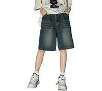 Generisch 2026 Men's Shorts Baggy Shorts Jeans Boys Baggy Jeans Boys Jorts Baggy Fit Jeans Shorts Street Dance Shorts Skateboard Shorts Camouflage Trousers Children, blue, L