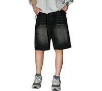 Generisch 2026 Men's Shorts Baggy Shorts Jeans Boys Baggy Jeans Boys Jorts Baggy Fit Jeans Shorts Street Dance Shorts Skateboard Shorts Camouflage Trousers Children, black, L