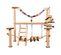 Generisch 2026 Natural Wooden Bird Ladder as a Climbing Frame Playground for Small in the Cage Environment (Beige, 37 x 36.5 cm)