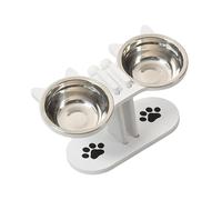Generisch 2026 Non-Slip Raised Feeding Trough with 2 for Pets Supports Natural Feeding Posture Reduces Neck Strain for Pets - Ideal for Your Pet (White, One Size)