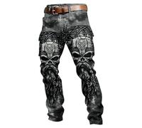 Generisch 2026 Nordic Style Cargo Trousers with Practical Pockets Print - Casual Streetwear Trousers for Everyday Leisure City Stroll, A 19, M