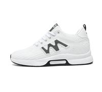 Generisch 2026 Pairs Men's Shoes with Raisers, Casual Mesh Trainers, Lightweight Breathable Lace Up Sports Shoes with Hidden Lift Heel for Men, 10 cm, White, 6 UK