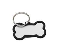 Generisch 2026 Personal Stainless Steel Collar Pendant with Engraving for Pets, Glittering Bone Pendant with Double Text Engraving (Black, 5 x 2.9 cm)