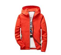 Generisch 2026 Reflective Lightweight Jacket with Zip for Men, Casual Wind Jacket with for Spring Winter Fur Coat Men, orange, XL