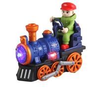 Generisch 2026 Retro Children's Railway, Battery Operated, Omni-Directional, with Music, Lights Effects - A Classic for Toddlers (Blue, 10 x 20 x 20)