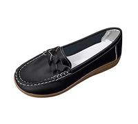 Generisch 2026 Shoes Multicoloured Leather Shoes Soft Sole Pump Flat Casual Shoes, black, 6 UK